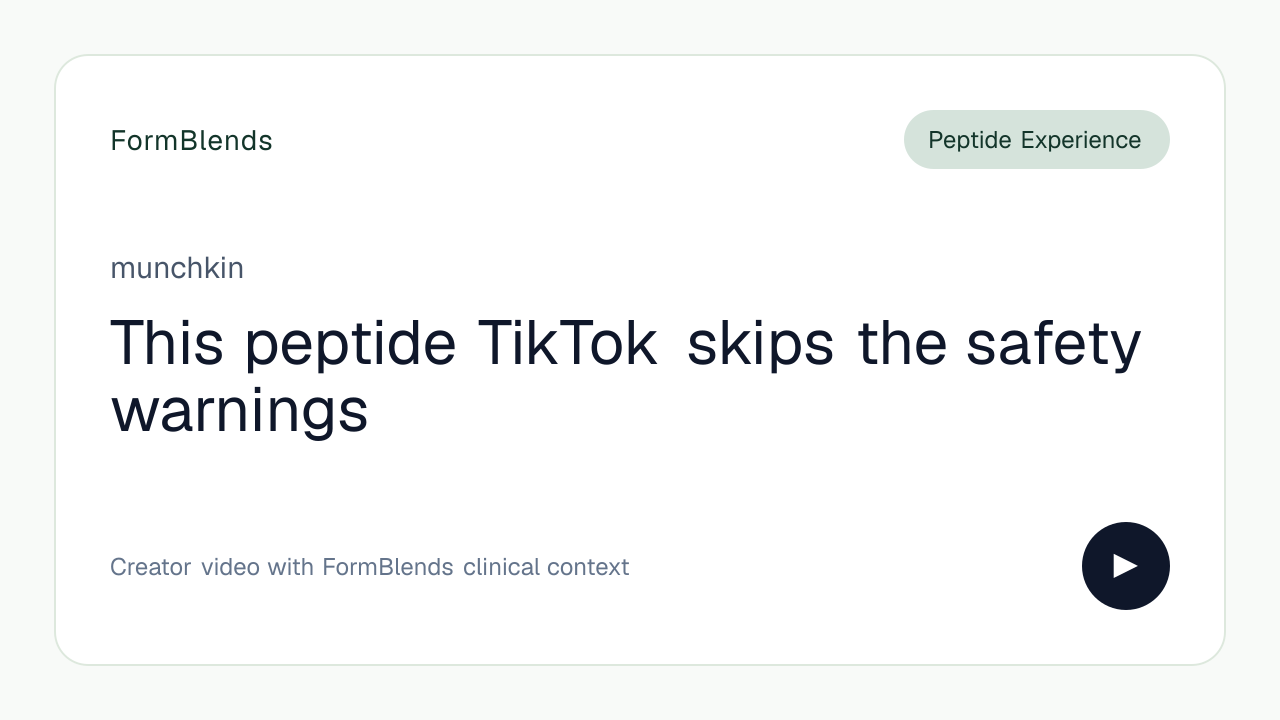 This peptide TikTok skips the safety warnings