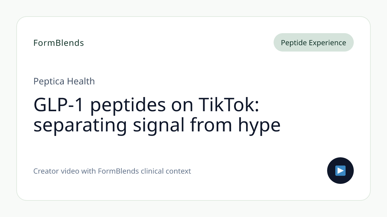 GLP-1 peptides on TikTok: separating signal from hype