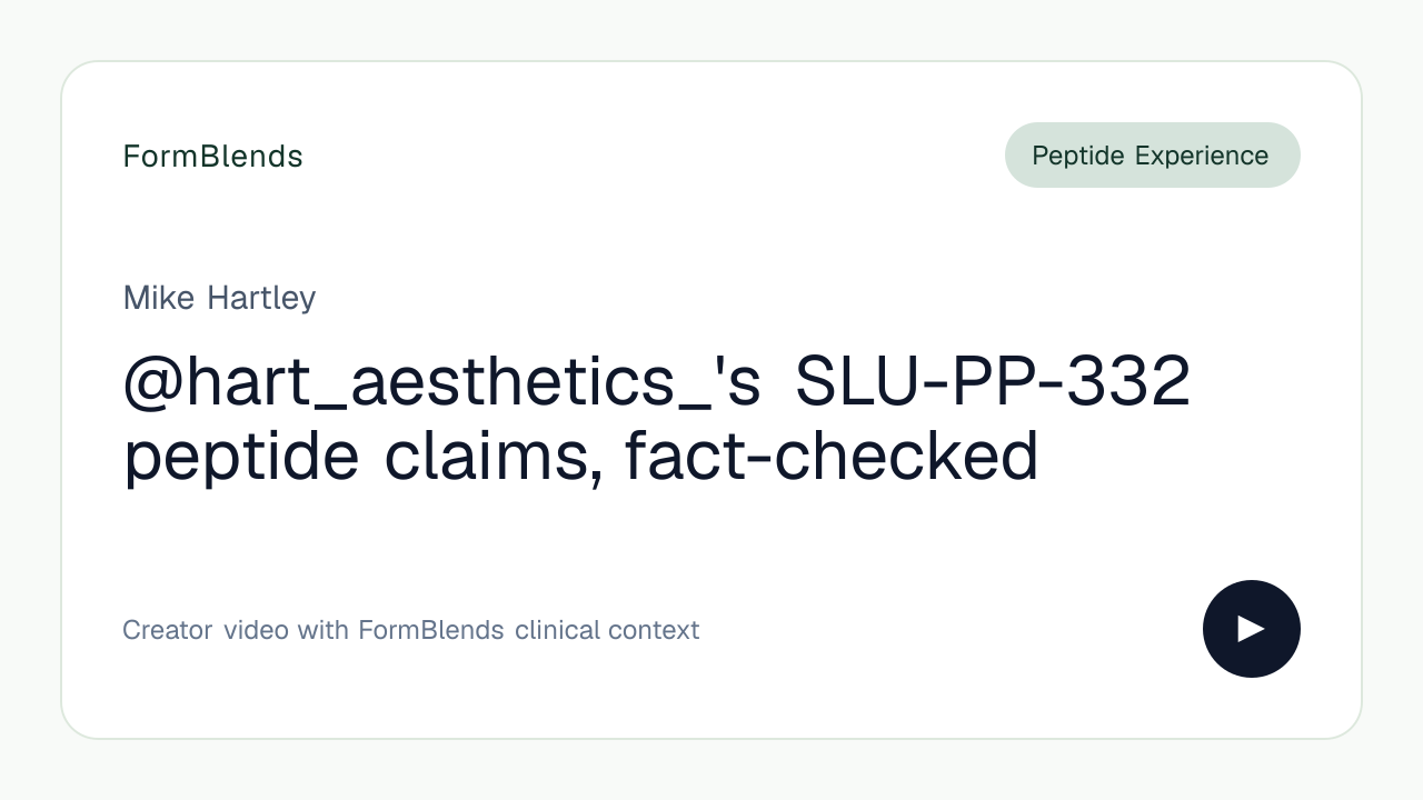 @hart_aesthetics_'s SLU-PP-332 peptide claims, fact-checked