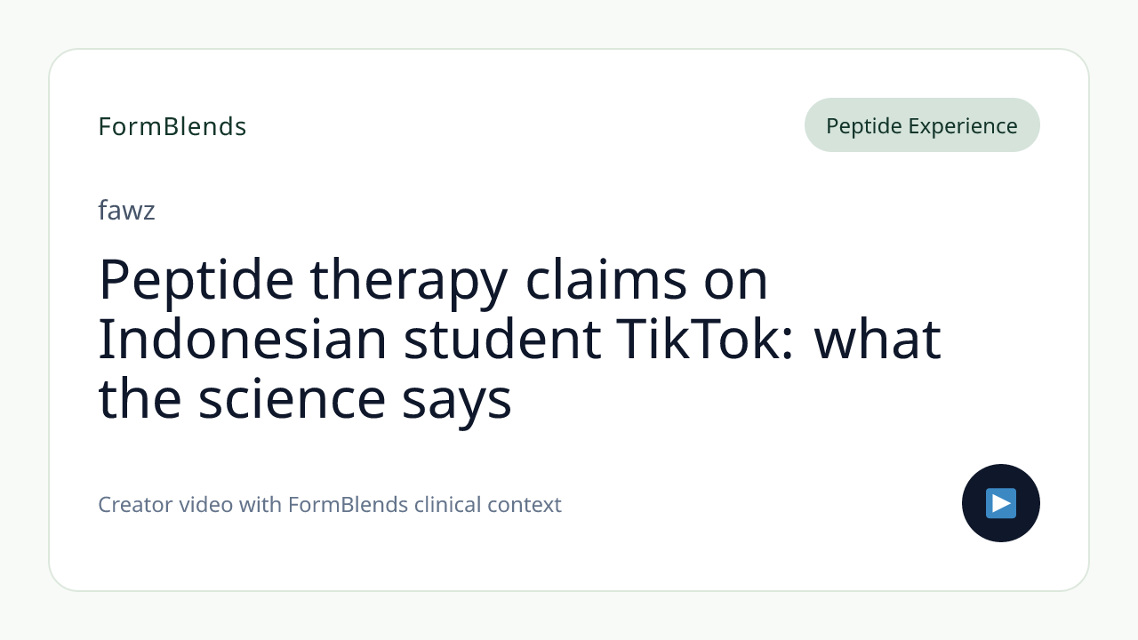 Peptide therapy claims on Indonesian student TikTok: what the science says