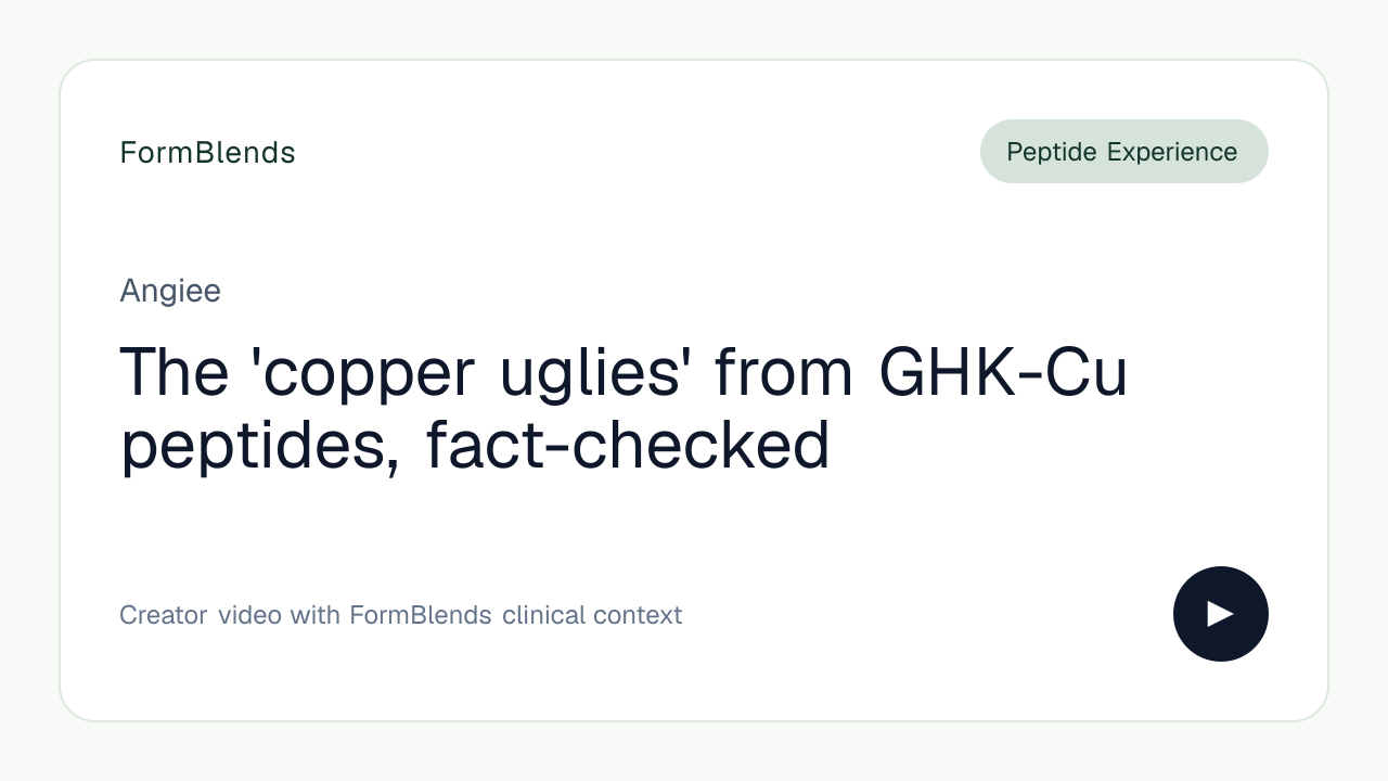 who should not take ghk cu The 'copper uglies' from GHK-Cu peptides, fact-checked by angiee.calderonx Rooster Booster B-12 Sheep mega peptide cream Size:2 oz