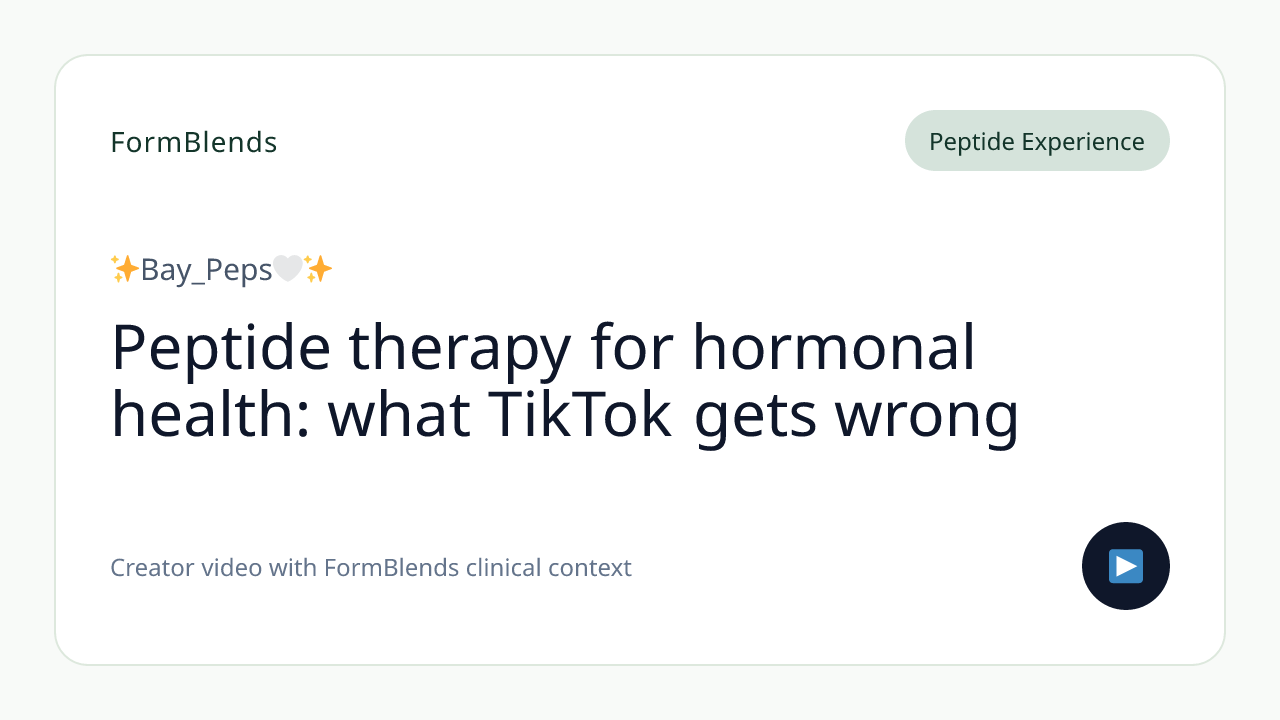 Peptide therapy for hormonal health: what TikTok gets wrong