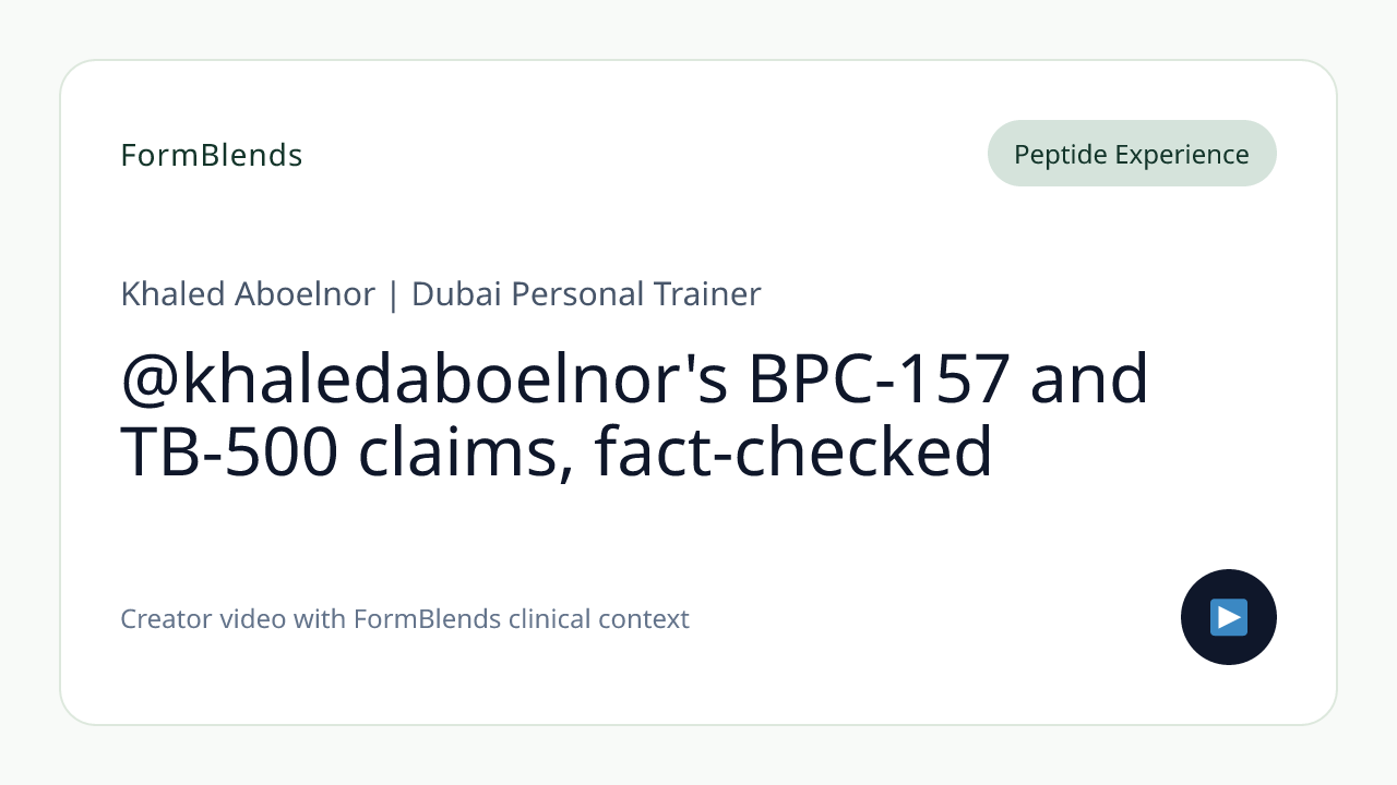 @khaledaboelnor's BPC-157 and TB-500 claims, fact-checked