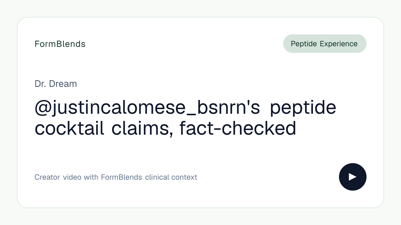 @justincalomese_bsnrn's peptide cocktail claims, fact-checked