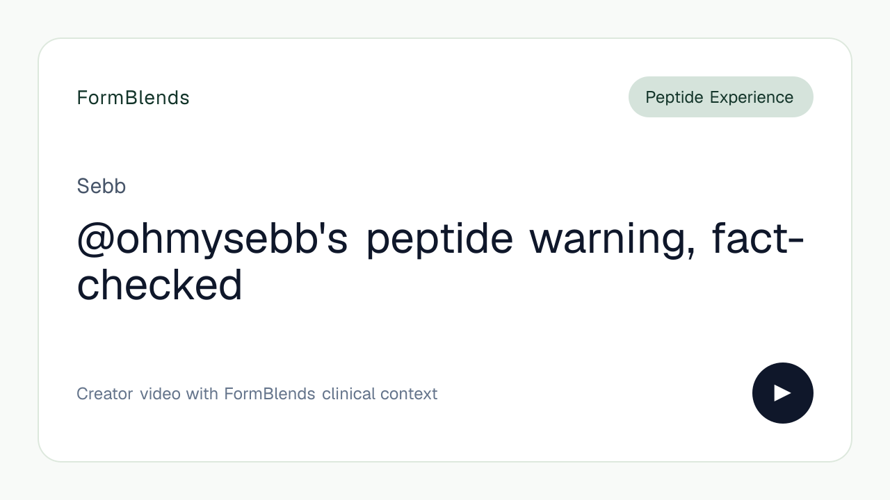 @ohmysebb's peptide warning, fact-checked