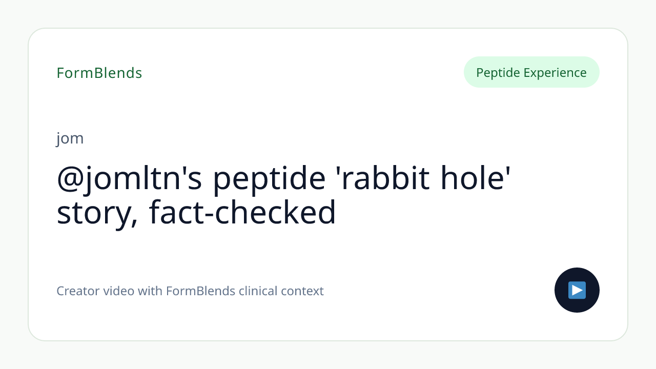 @jomltn's peptide 'rabbit hole' story, fact-checked