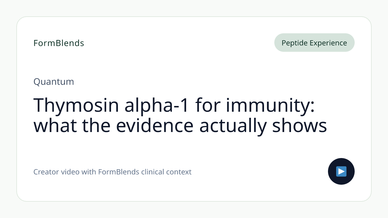 Thymosin alpha-1 for immunity: what the evidence actually shows