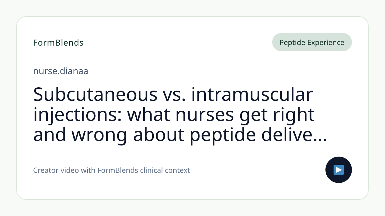 Subcutaneous vs. intramuscular injections: what nurses get right and wrong about peptide delivery