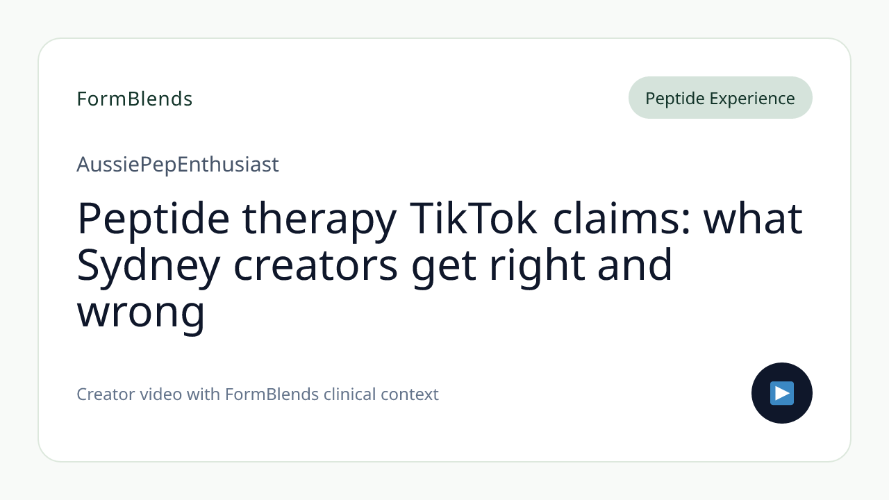 Peptide therapy TikTok claims: what Sydney creators get right and wrong