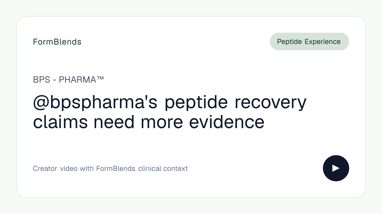 @bpspharma's peptide recovery claims need more evidence