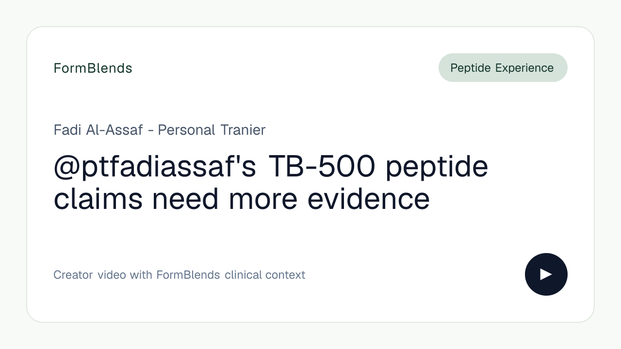 @ptfadiassaf's TB-500 peptide claims need more evidence