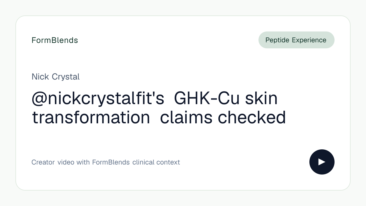 @nickcrystalfit's GHK-Cu skin transformation claims checked