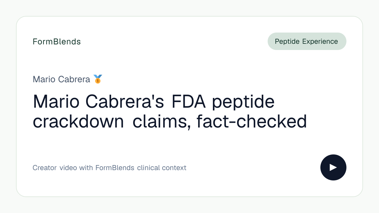 Mario Cabrera's FDA peptide crackdown claims, fact-checked