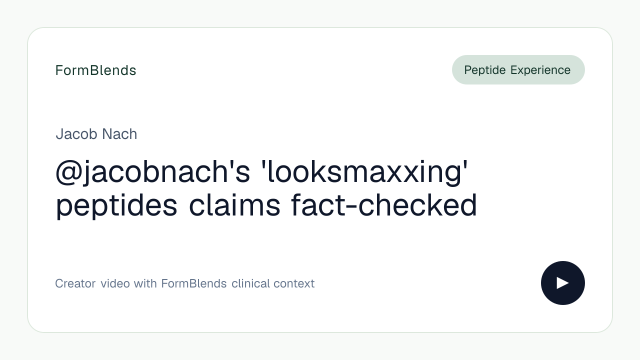 @jacobnach's 'looksmaxxing' peptides claims fact-checked