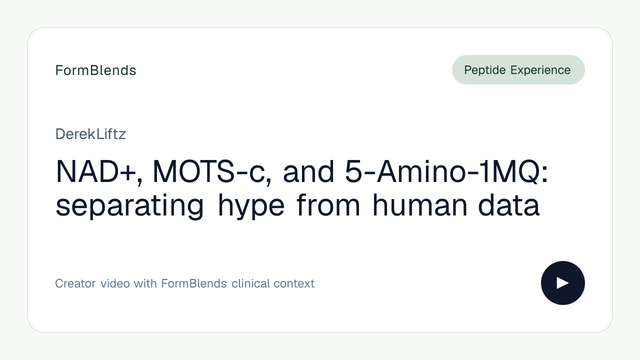 mots c and 5 amino 1mq NAD+, MOTS-c, 5-Amino-1MQ: separating hype from human data by dereklifts2 not for human use NAD+ and Tirzepatide Together: Size:1oz Glass Dropper Bottle