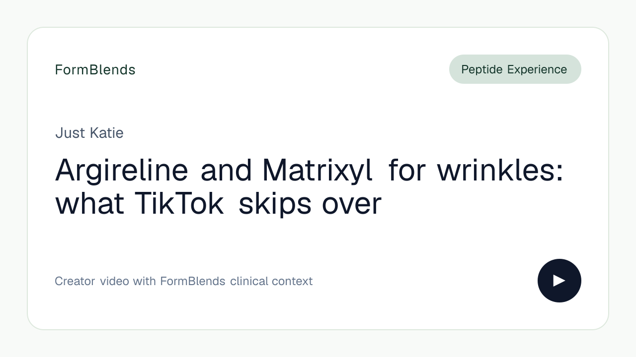 Argireline and Matrixyl for wrinkles: what TikTok skips over