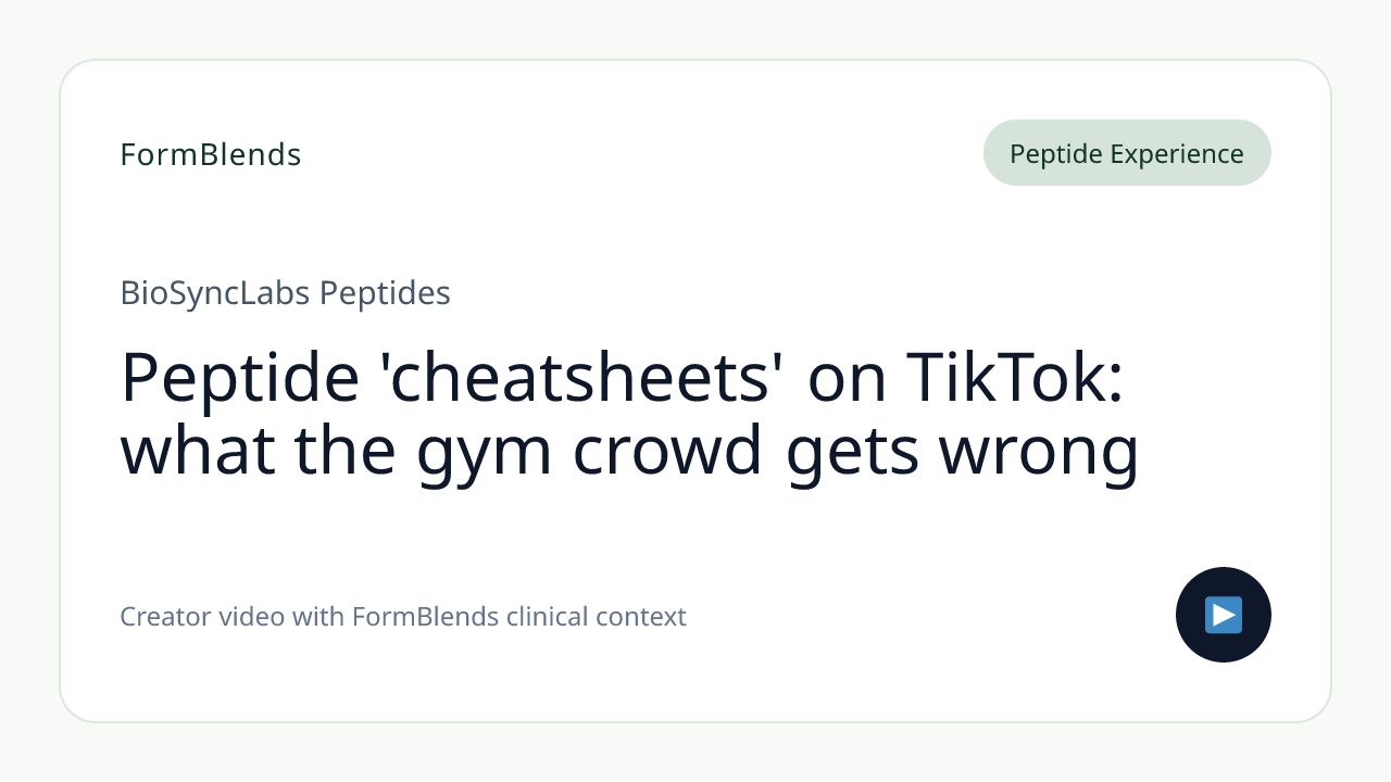 Peptide 'cheatsheets' on TikTok: what the gym crowd gets wrong