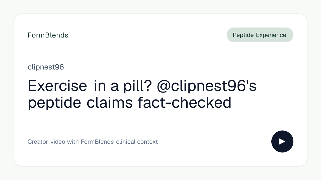 Exercise in a pill? @clipnest96's peptide claims fact-checked