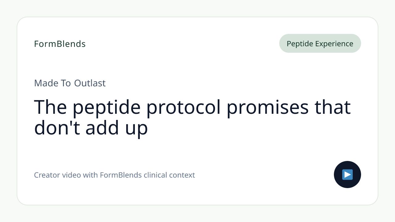 The peptide protocol promises that don't add up