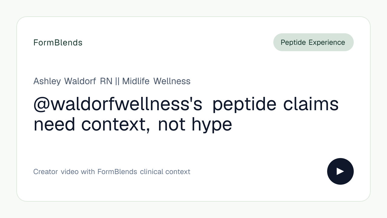 @waldorfwellness's peptide claims need context, not hype