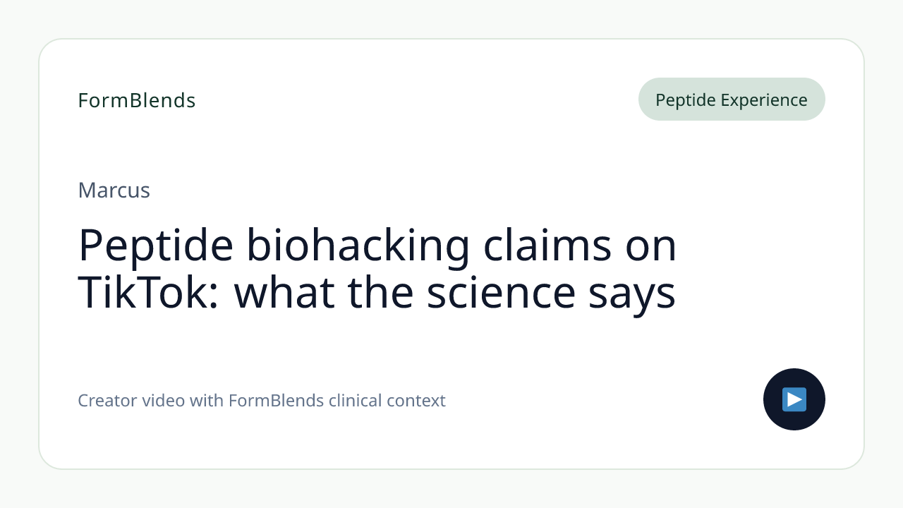 Peptide biohacking claims on TikTok: what the science says