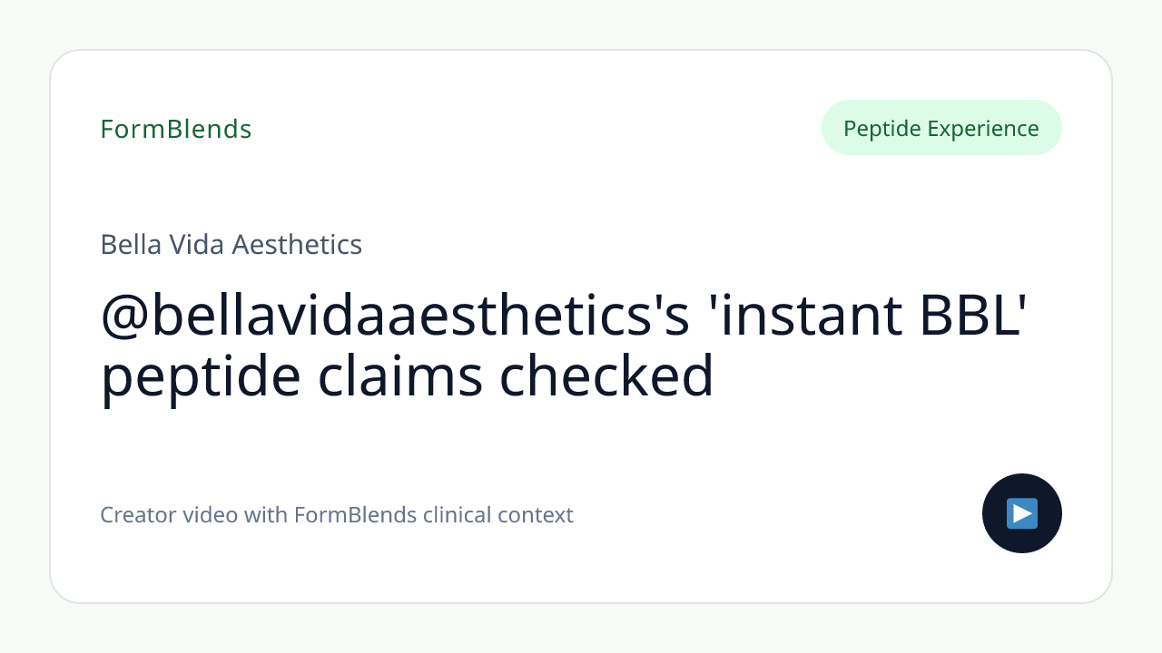 @bellavidaaesthetics's 'instant BBL' peptide claims checked