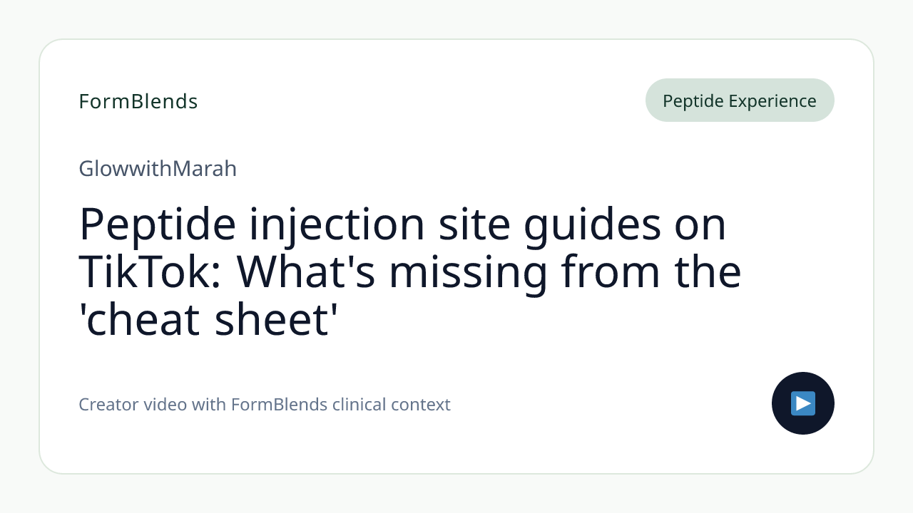 Peptide injection site guides on TikTok: What's missing from the 'cheat sheet'