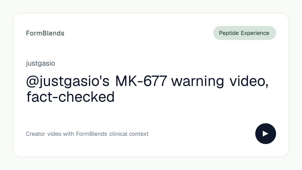 @justgasio's MK-677 warning video, fact-checked