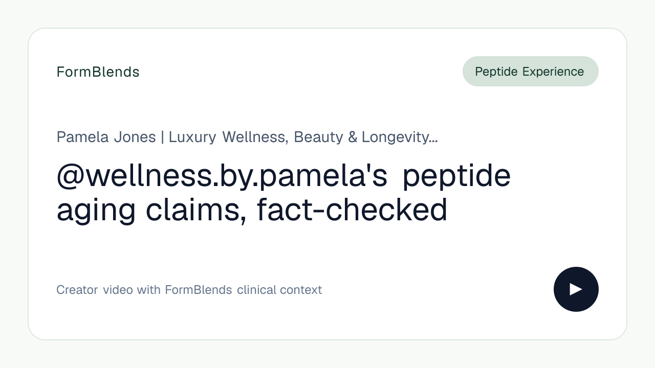 @wellness.by.pamela's peptide aging claims, fact-checked