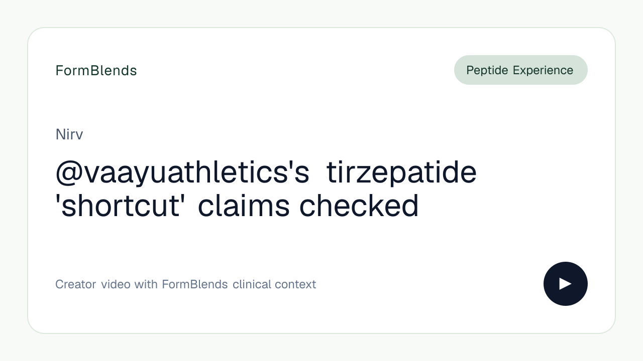 @vaayuathletics's tirzepatide 'shortcut' claims checked
