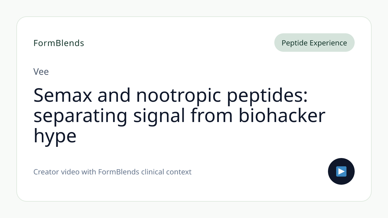 Semax and nootropic peptides: separating signal from biohacker hype