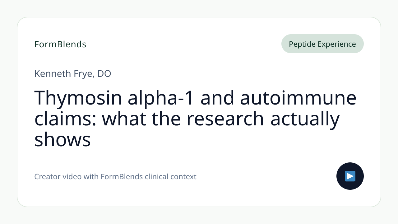 Thymosin alpha-1 and autoimmune claims: what the research actually shows