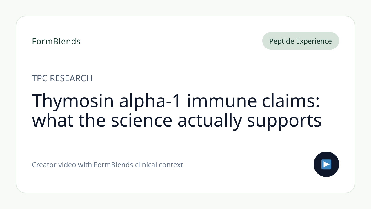 Thymosin alpha-1 immune claims: what the science actually supports