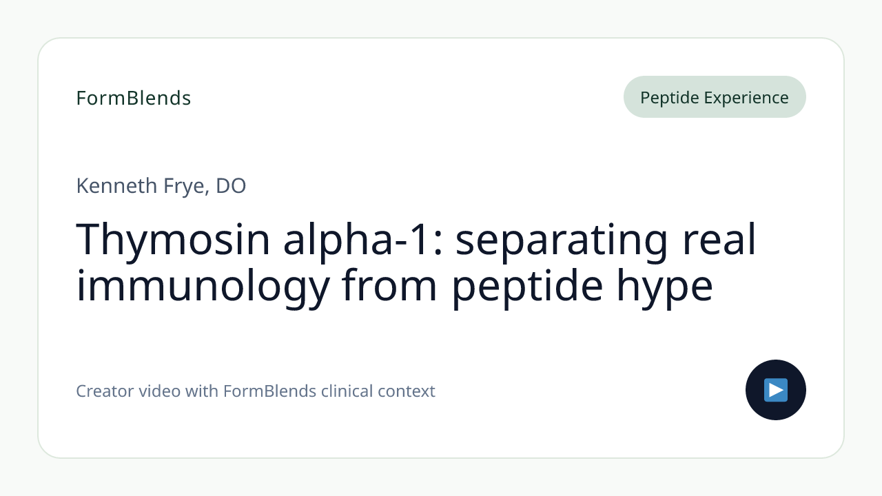 Thymosin alpha-1: separating real immunology from peptide hype