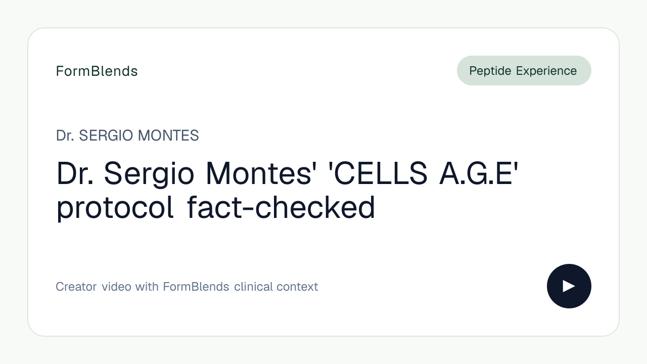 Dr. Sergio Montes' 'CELLS A.G.E' protocol fact-checked
