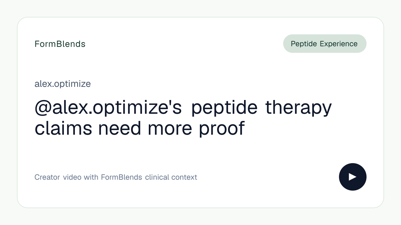 @alex.optimize's peptide therapy claims need more proof