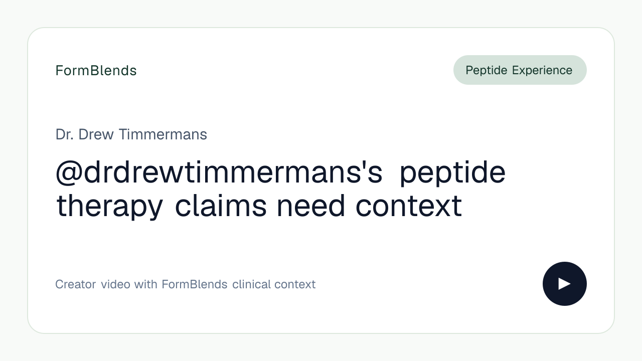 @drdrewtimmermans's peptide therapy claims need context