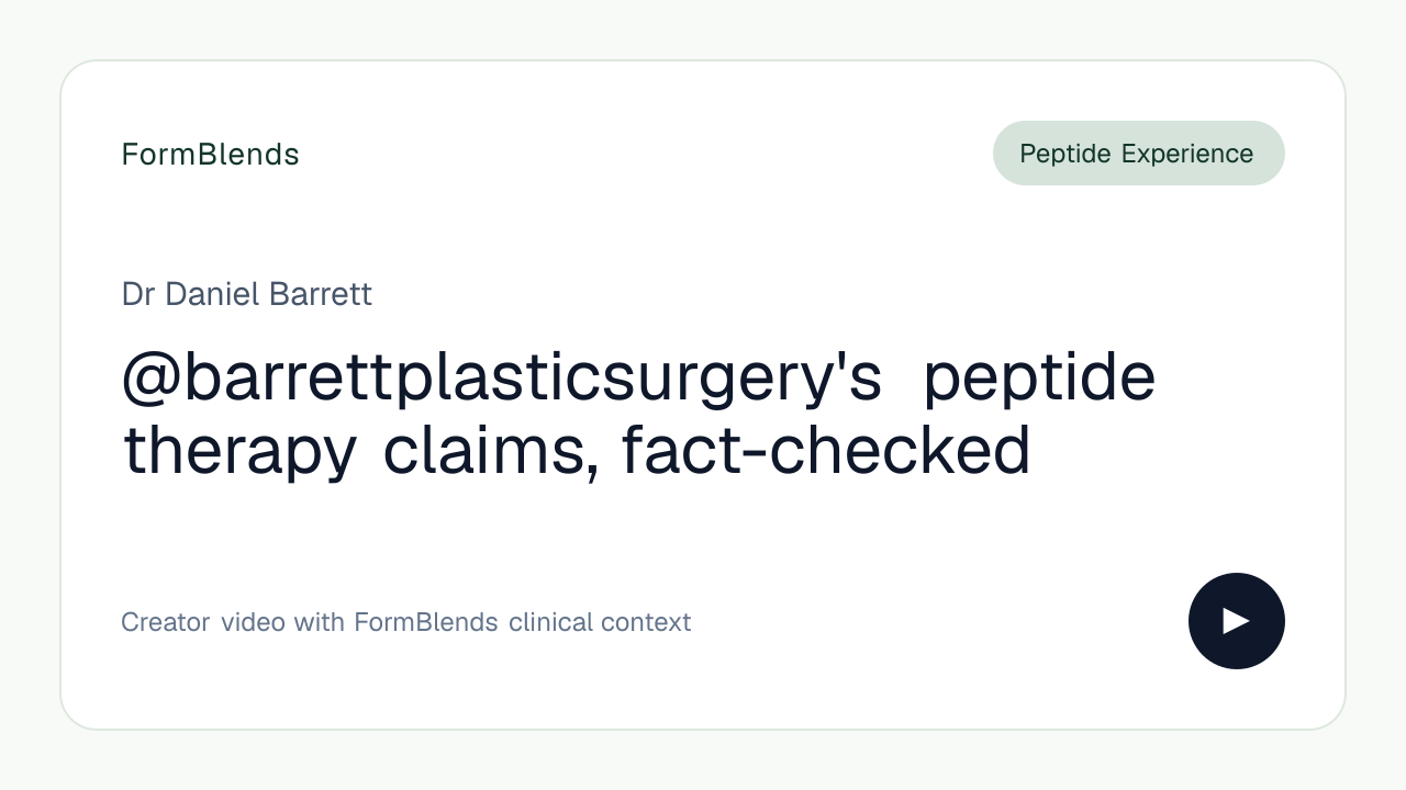 @barrettplasticsurgery's peptide therapy claims, fact-checked