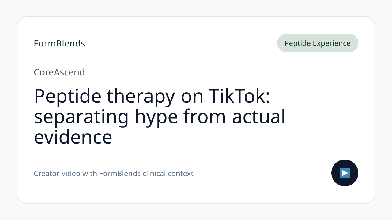 Peptide therapy on TikTok: separating hype from actual evidence