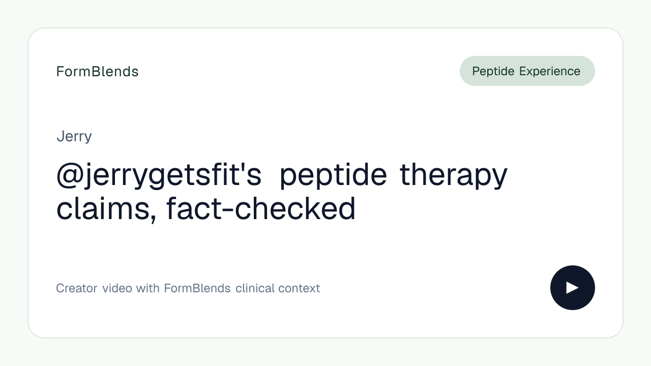@jerrygetsfit's peptide therapy claims, fact-checked