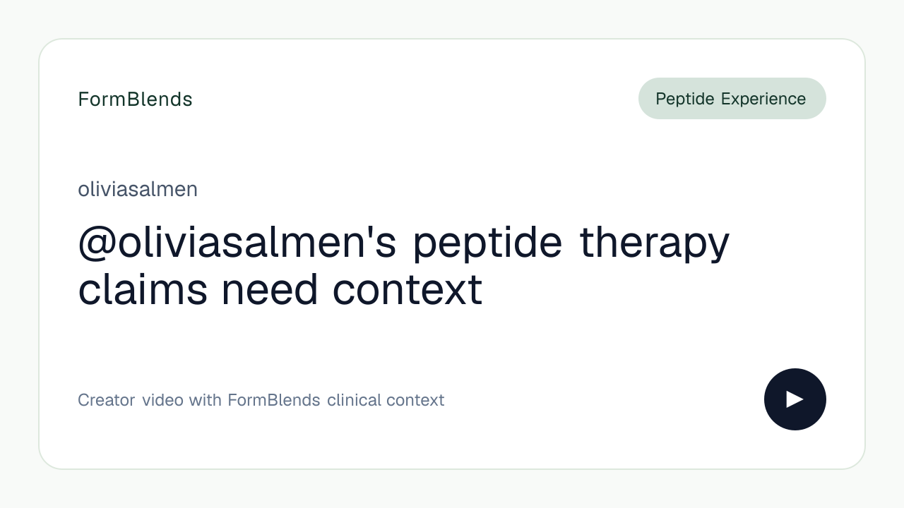 @oliviasalmen's peptide therapy claims need context