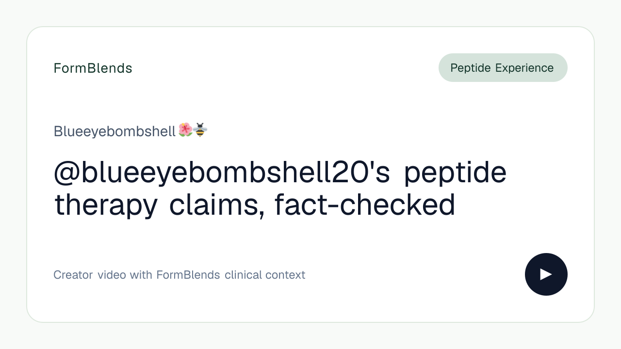 @blueeyebombshell20's peptide therapy claims, fact-checked