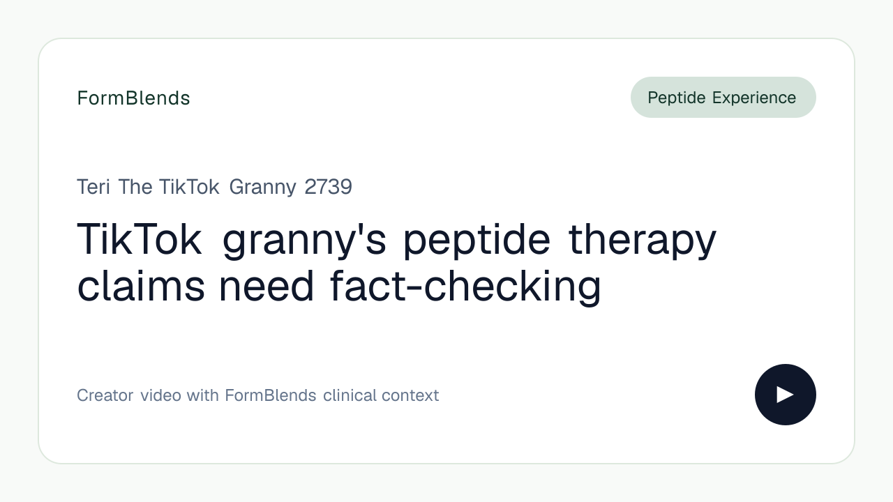TikTok granny's peptide therapy claims need fact-checking