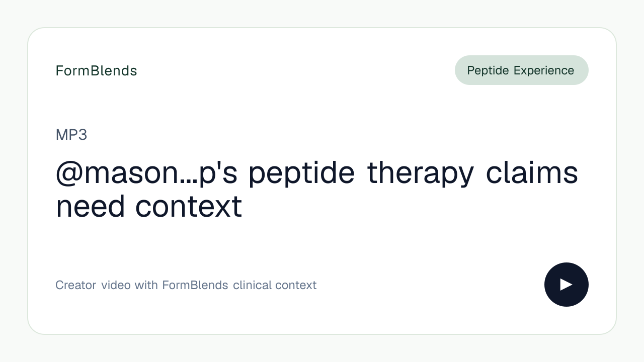 @mason...p's peptide therapy claims need context