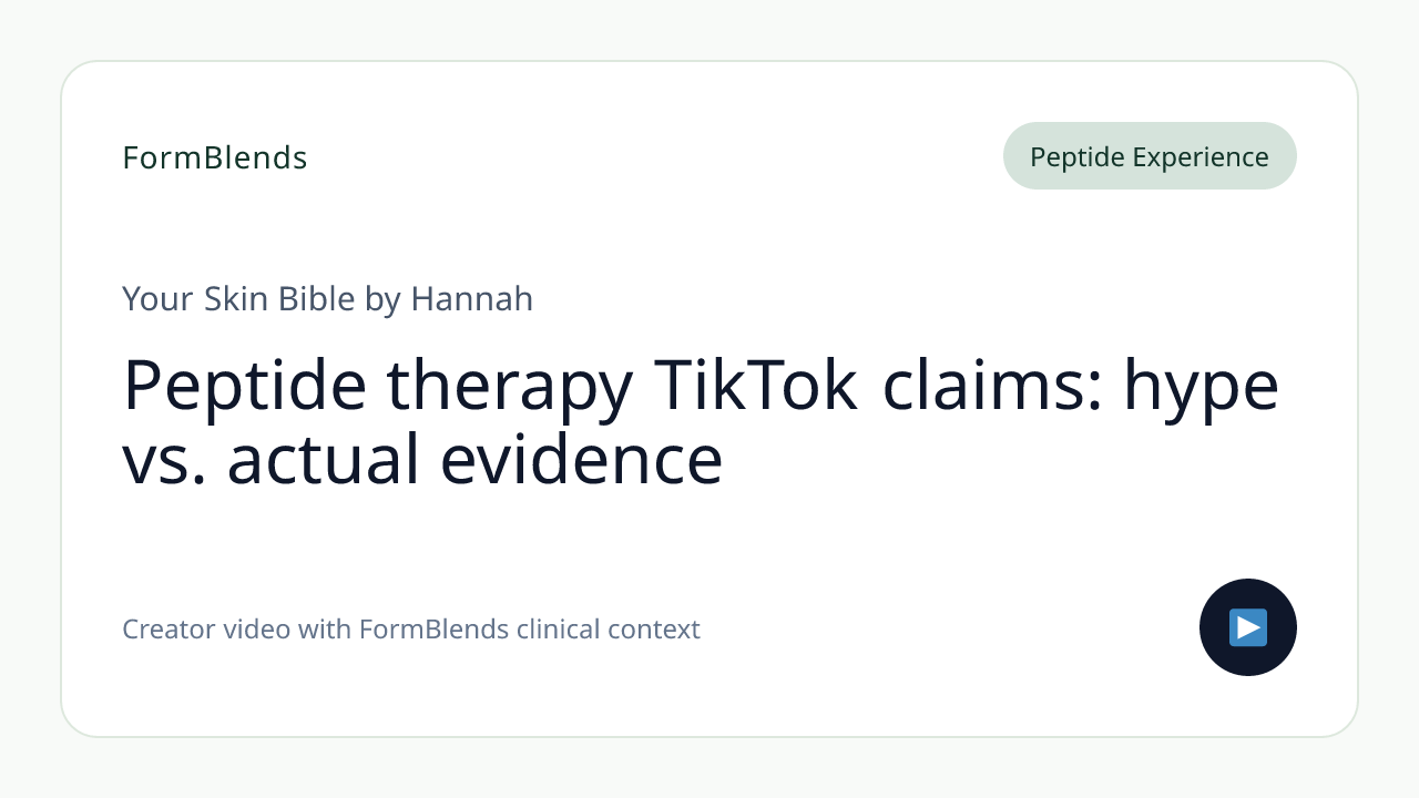 Peptide therapy TikTok claims: hype vs. actual evidence