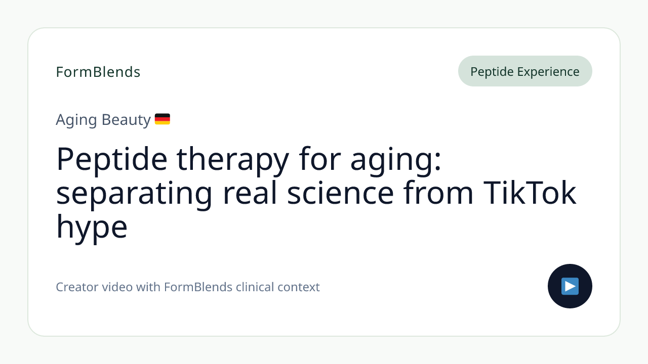 Peptide therapy for aging: separating real science from TikTok hype