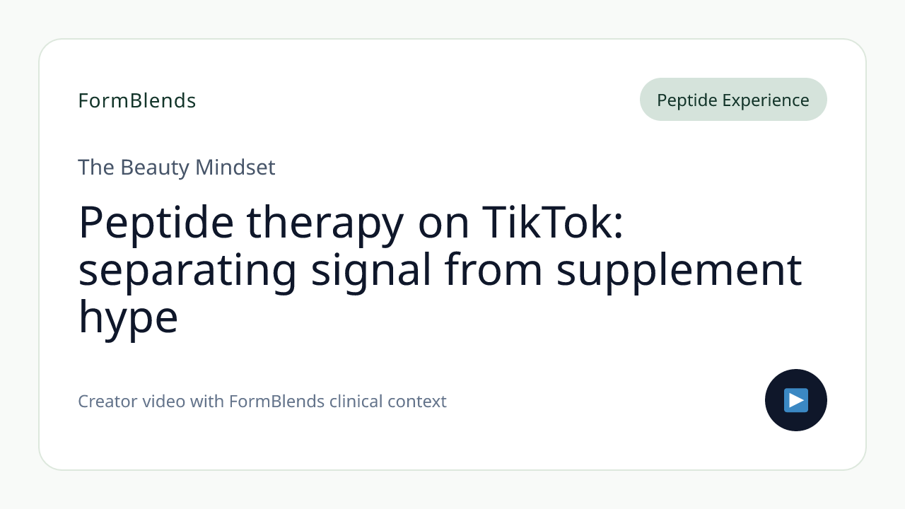 Peptide therapy on TikTok: separating signal from supplement hype