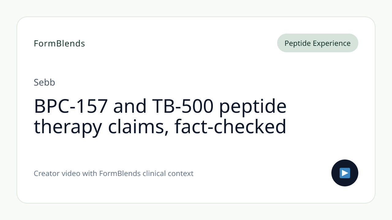BPC-157 and TB-500 peptide therapy claims, fact-checked