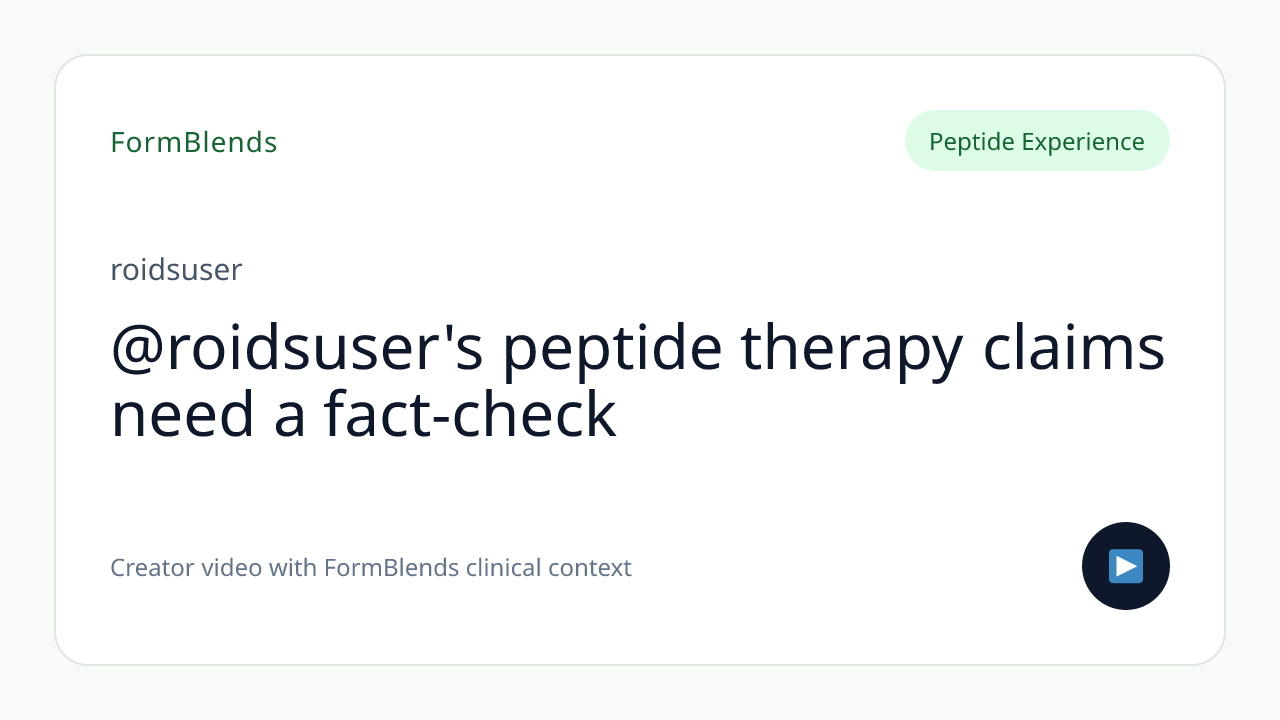 @roidsuser's peptide therapy claims need a fact-check