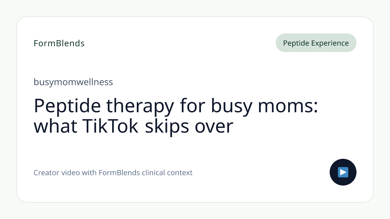 Peptide therapy for busy moms: what TikTok skips over